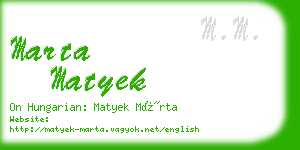 marta matyek business card